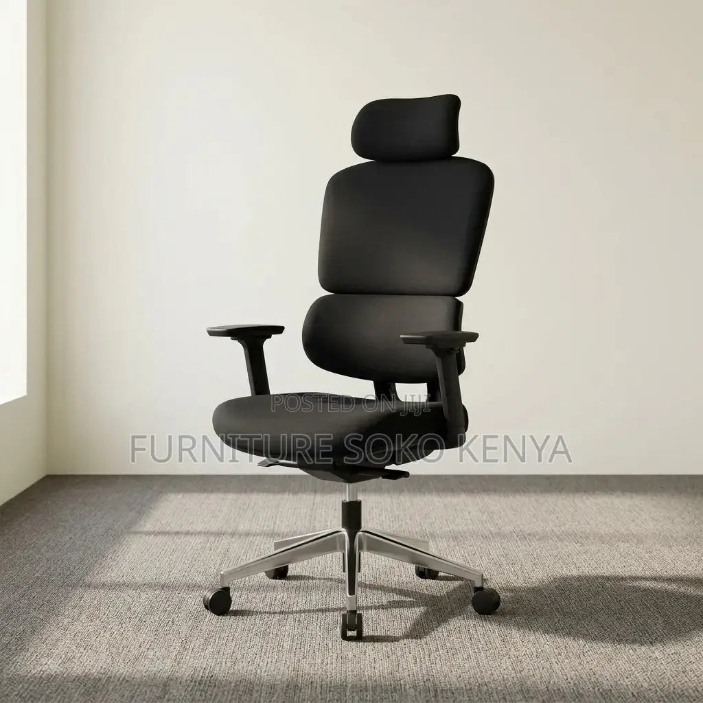 Office Chair : Full Fabric Orthopedic High-Back Office Chair