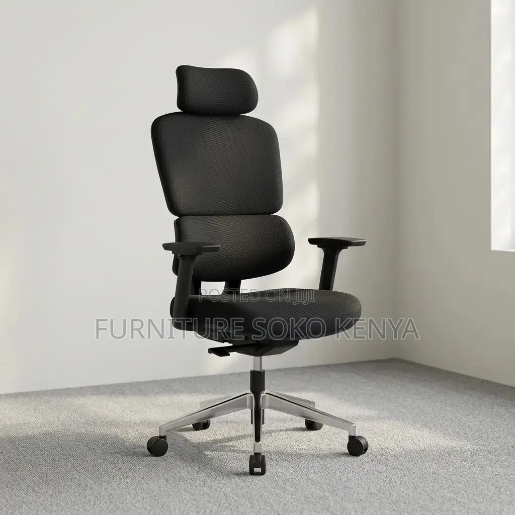 Office Chair : Full Fabric Orthopedic High-Back Office Chair