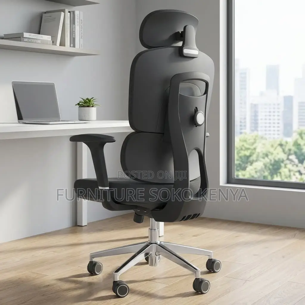 Office Chair : Full Fabric Orthopedic High-Back Office Chair