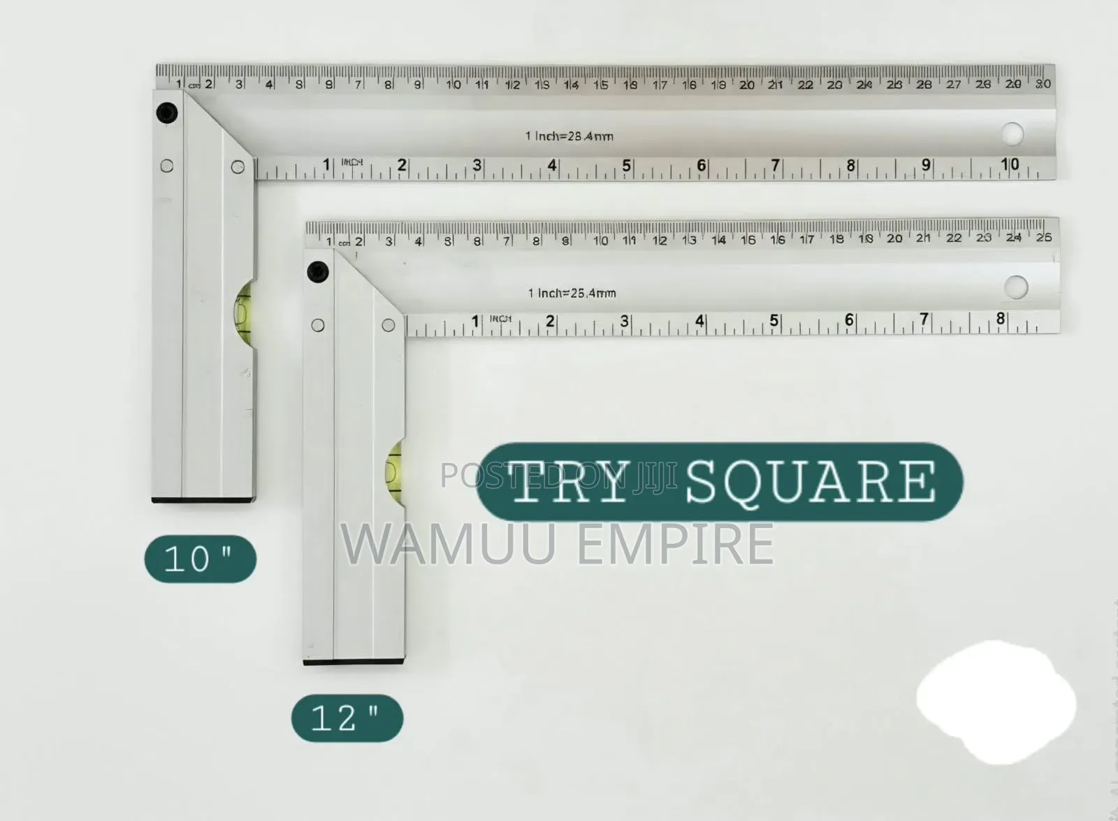 Silver Aluminum Try Squares With Dual Metric
