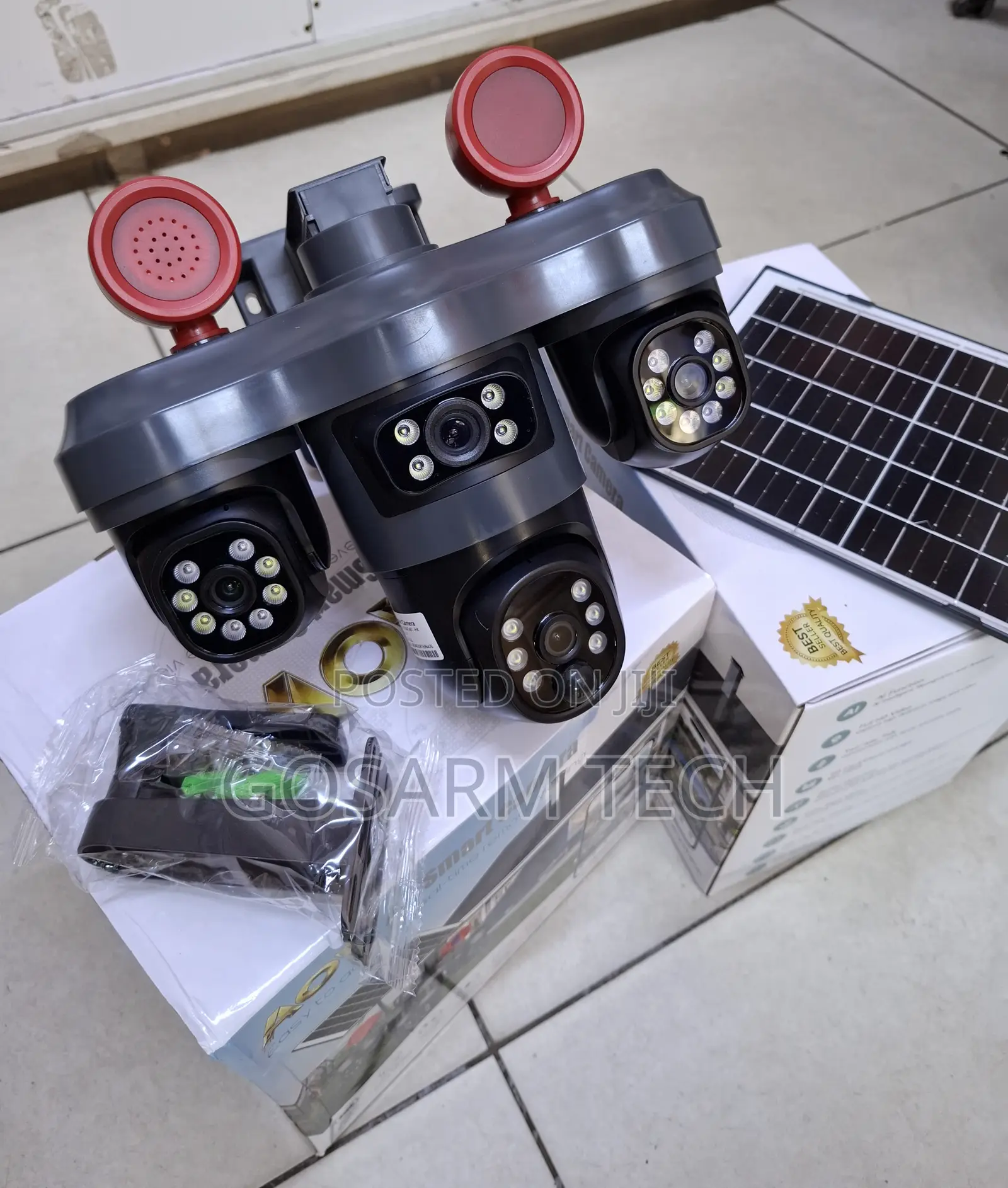 Triple Lens 4G Solar 3PTZ CCTV Camera for Home, Farm,Compound Security