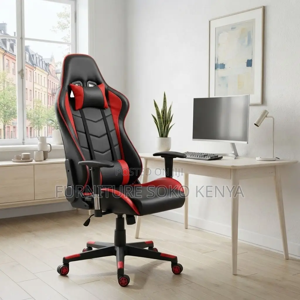 Modern Gaming Chair : Executive Classic Red Gamers Streaming Chair