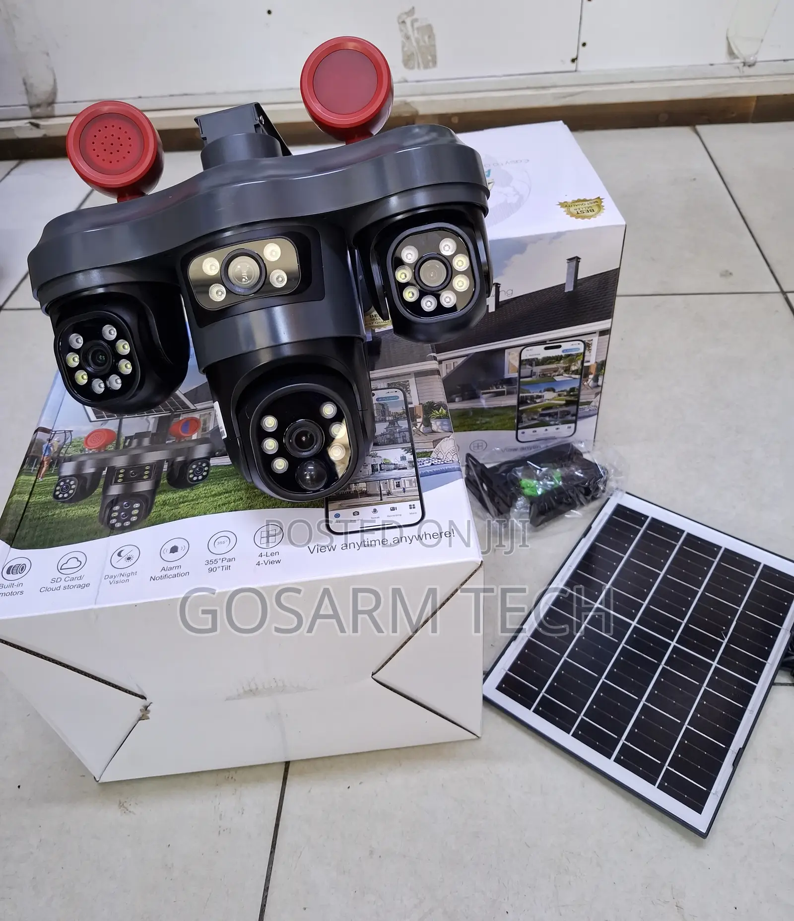 AOV Triple Lens 4G Solar Three PTZ CCTV Camera With Remote Viewing