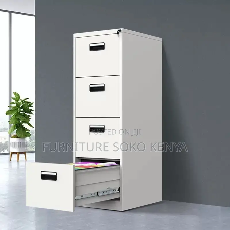 Office Cabinet : 4-Drawer Metallic Office Document Cabinet