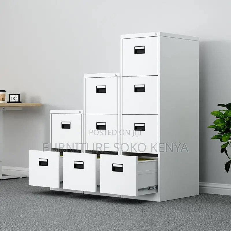 Office Cabinet : 4-Drawer Metallic Office Document Cabinet
