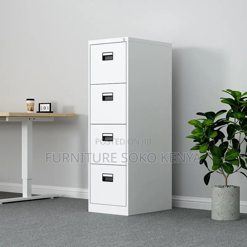 Office Cabinet : 4-Drawer Metallic Office Document Cabinet