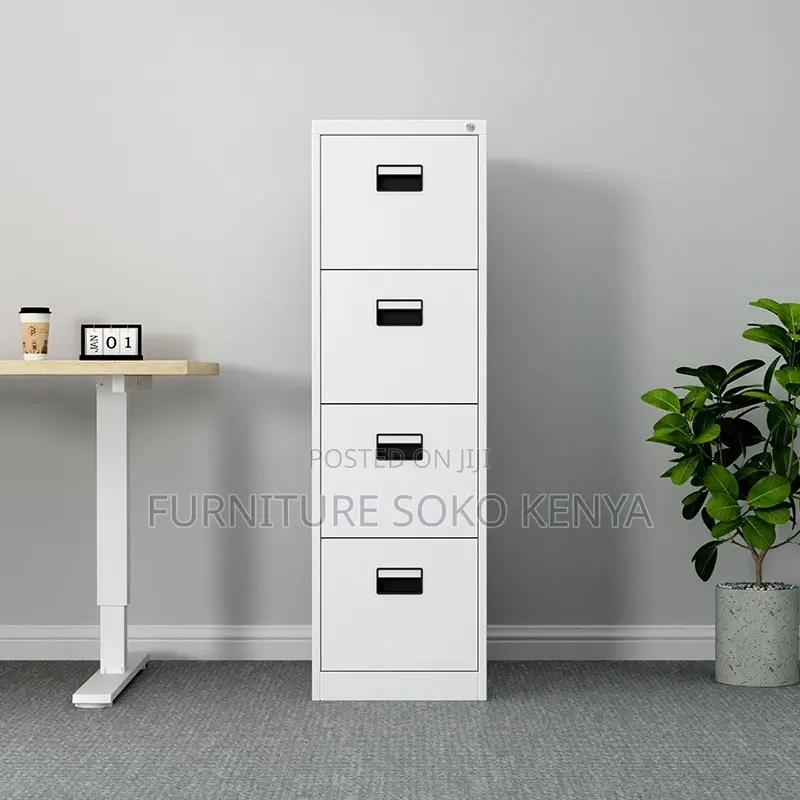 Office Cabinet : 4-Drawer Metallic Office Document Cabinet