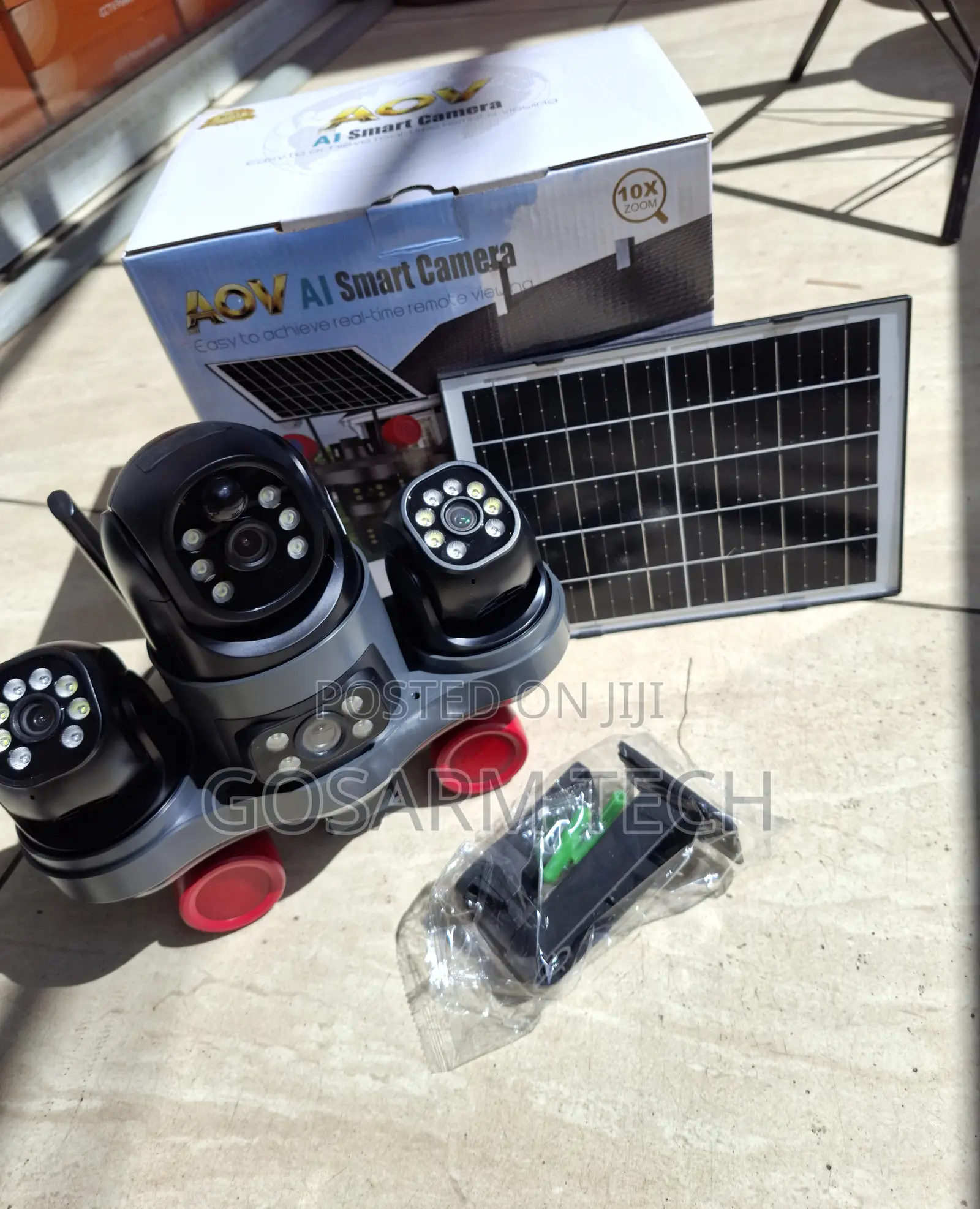 AOV V380 Four-Lens Solar CCTV Camera With Full-Colour Phone App Suppor