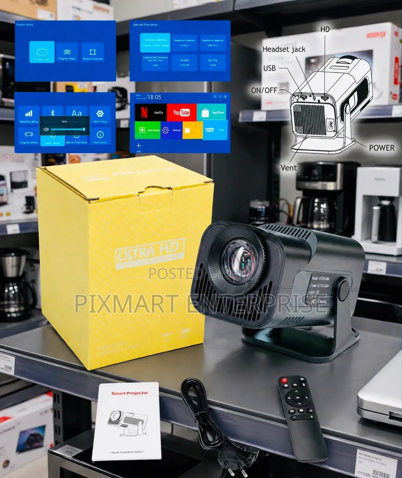 HY320 Mini LED Projector for Indoor and Outdoor Movies