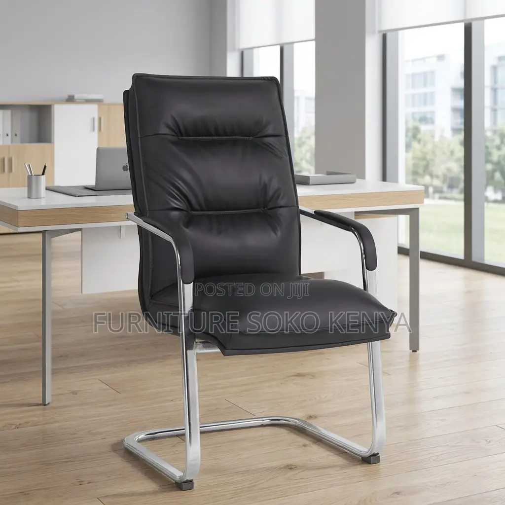 Office Chair : Executive Leather Cantilever Visitor Office Chair