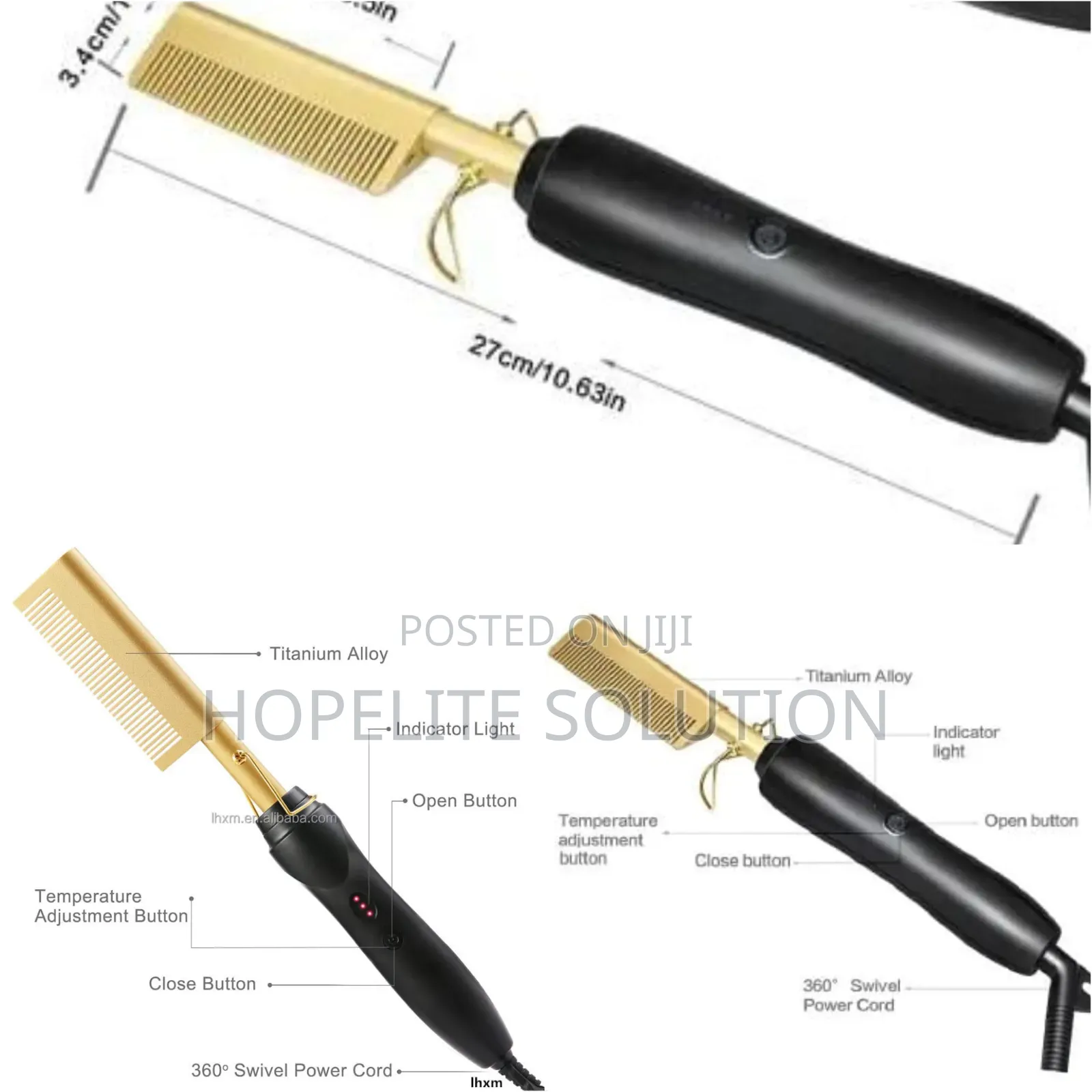 Golden Hot Comb Electric Heat Hair Straightener