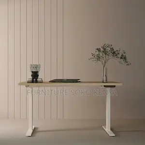 Office Desk : Walnut 120cm Electric Height-Adjustable Standing Desk