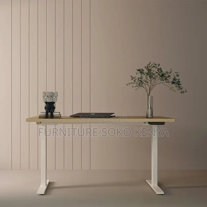 Office Desk : Walnut 120cm Electric Height-Adjustable Standing Desk