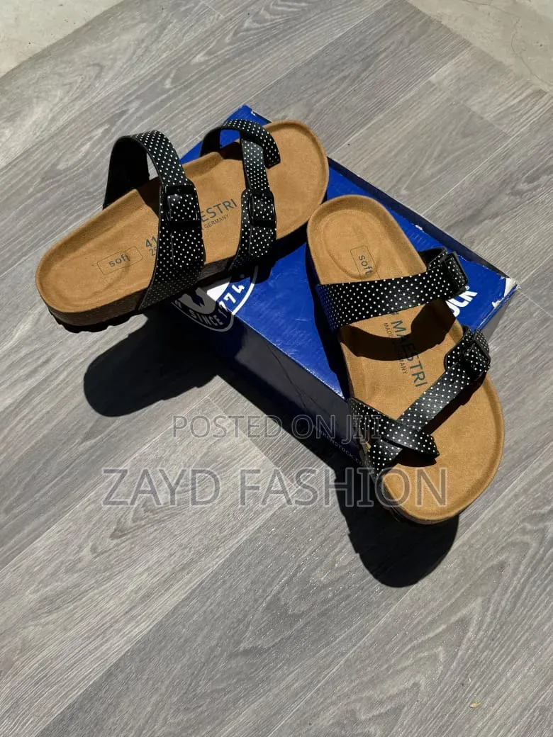 Women Black Dot Sandals