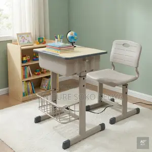 Kids Combo : Height-Adjustable Kids' Study Desk and Chair Set