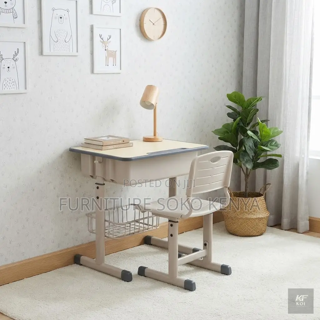 Kids Combo : Height-Adjustable Kids' Study Desk and Chair Set