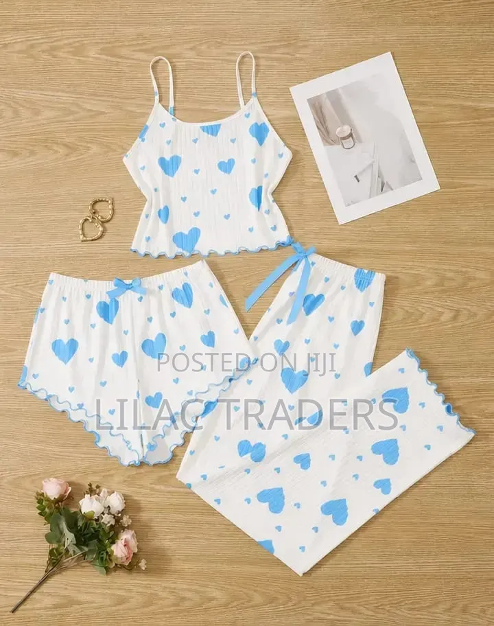 3-Piece Love Pajama Set for Women – M to 2XL Bre