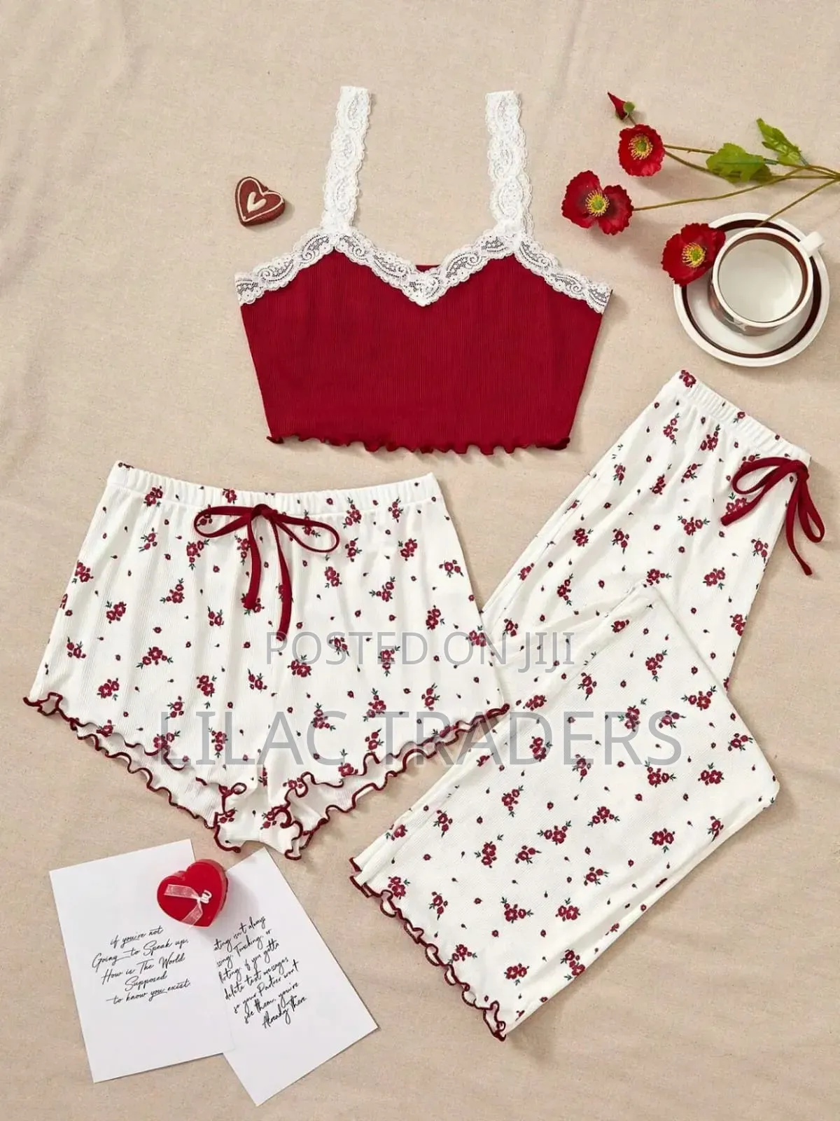 Stylish Women's Flower Pajama Set – M, L, XL, 2XL Bre