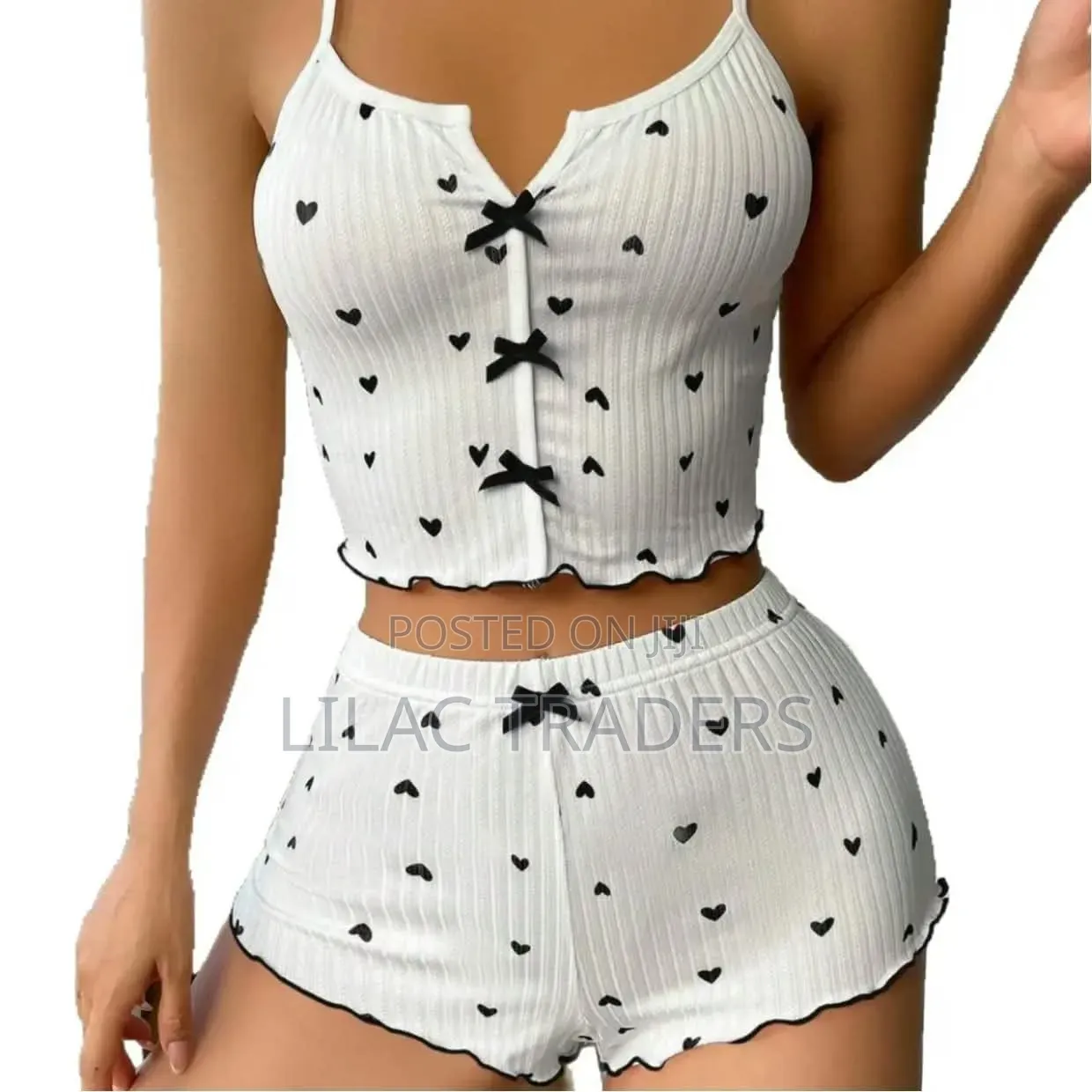 Classy Ladies Bowtie Pajama Set – Size L to 2Xl Bre