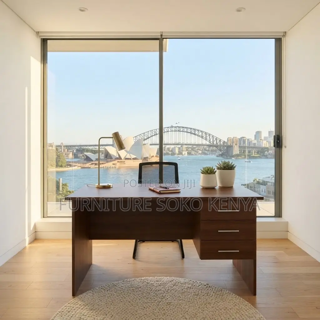 Office Desk; 120cm Brown Home Office Desk | Clerical Style |