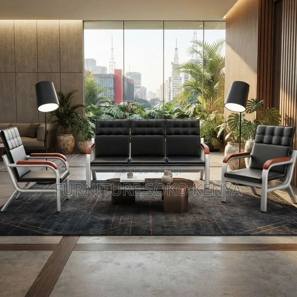 Reception Sofas | Leather Executive 5 Seaters Unit Sofa Set |