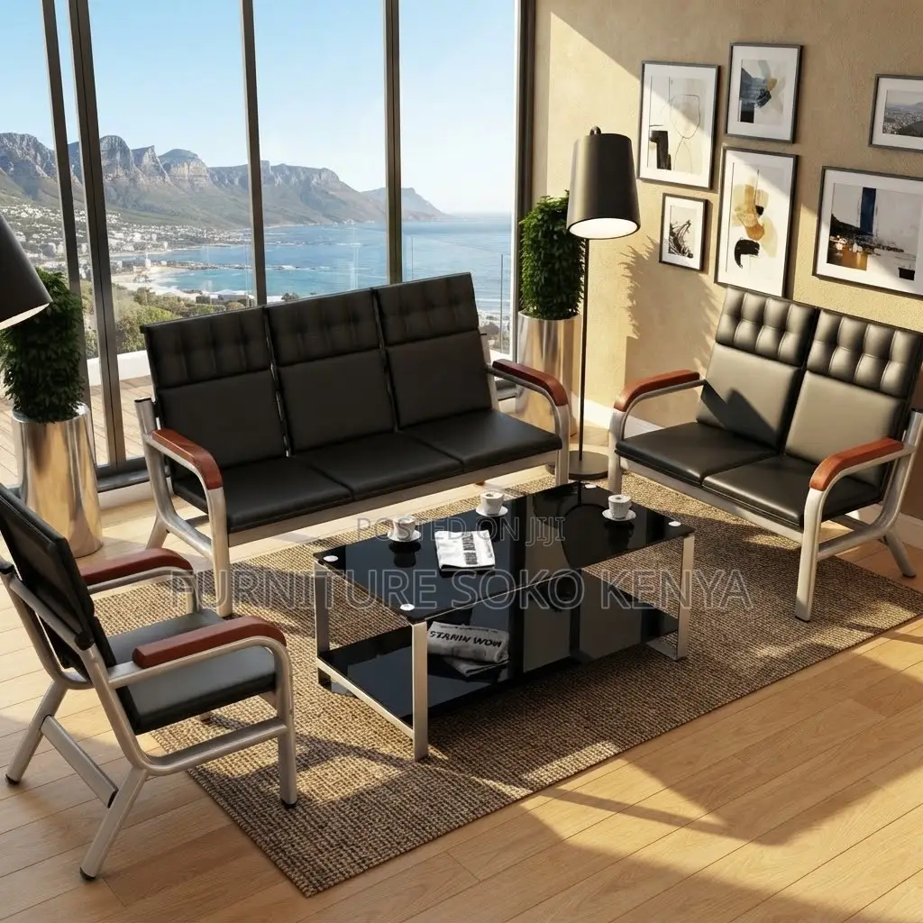 Reception Sofas | Leather Executive 5 Seaters Unit Sofa Set |