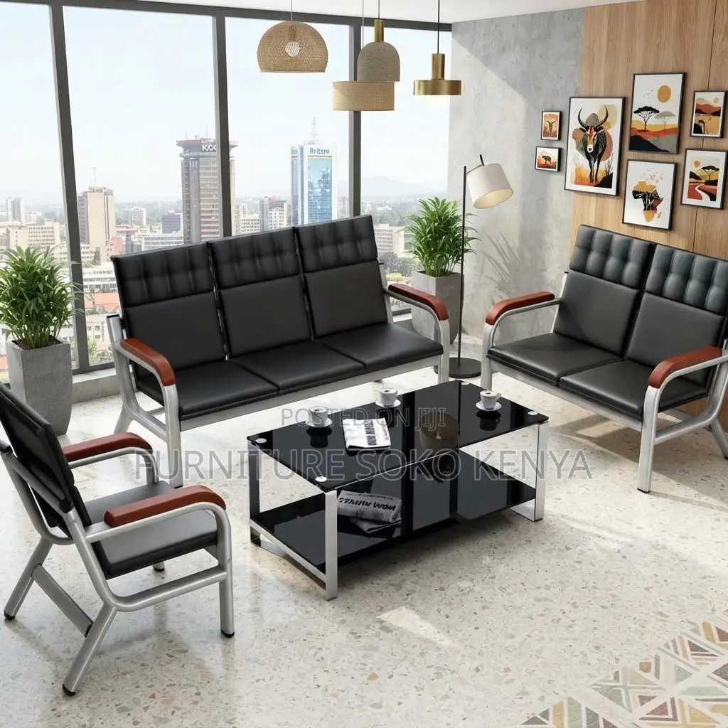 Reception Sofas | Leather Executive 5 Seaters Unit Sofa Set |
