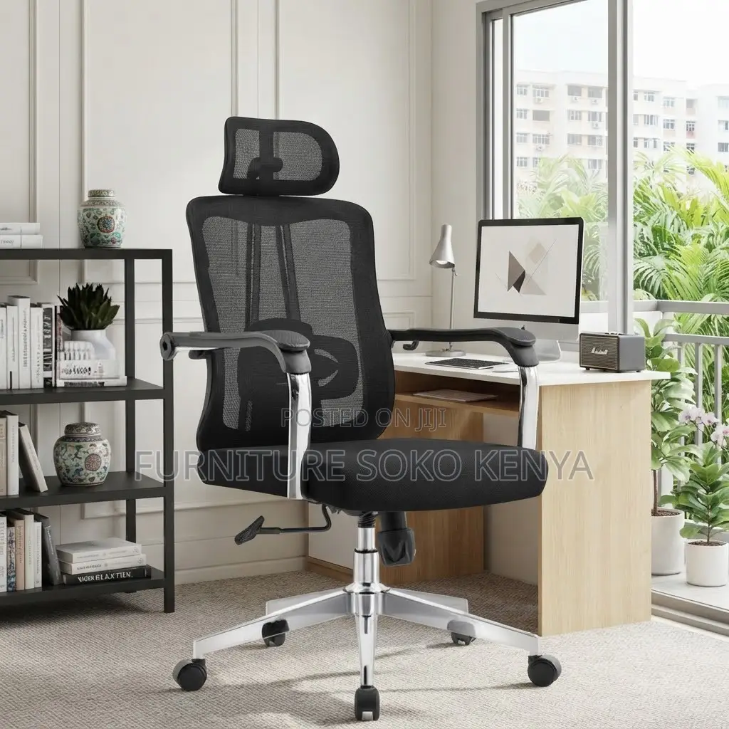Office Chairs; Executive High Backrest Fabric Seat With Headrest