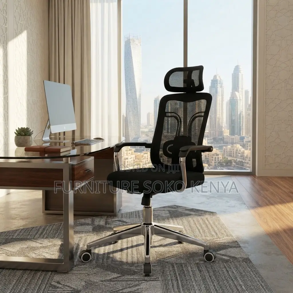 Office Chairs; Executive High Backrest Fabric Seat With Headrest