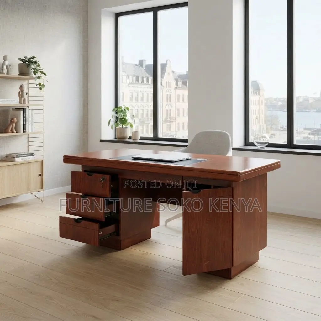 Office Desks; Mahogany | 1200mm | Executive Drawered Home Office Desk
