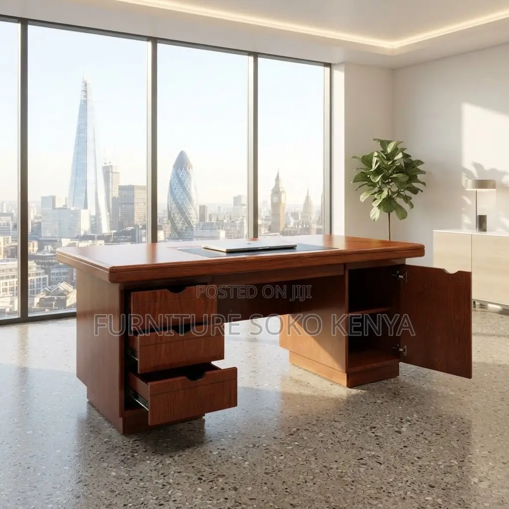 Office Desks; Mahogany | 1200mm | Executive Drawered Home Office Desk