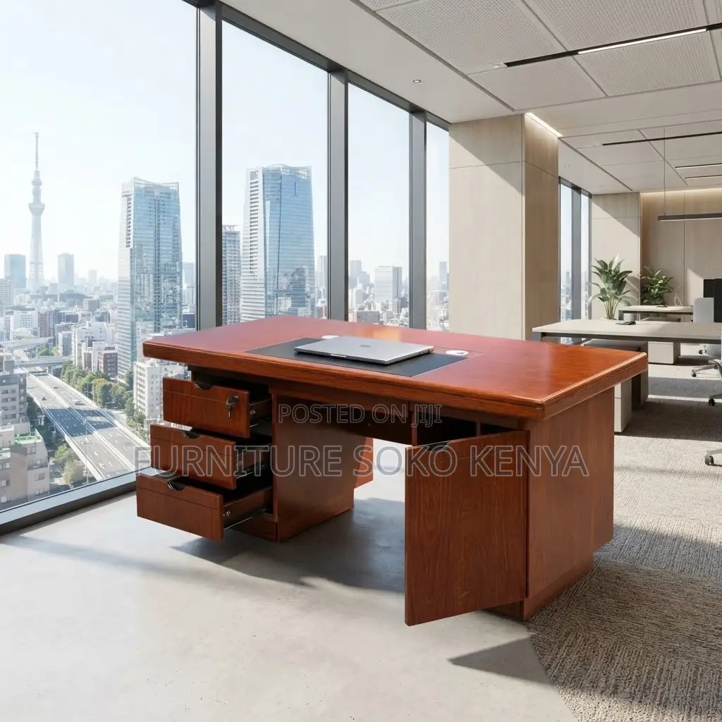 Office Desks; Mahogany | 1200mm | Executive Drawered Home Office Desk