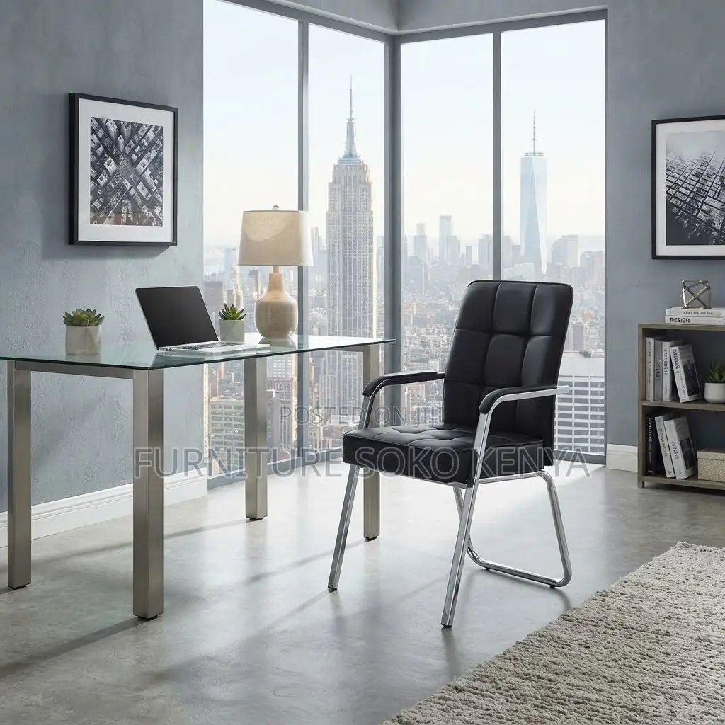 Office Reception Leather Seat | Mid Backrest Support |