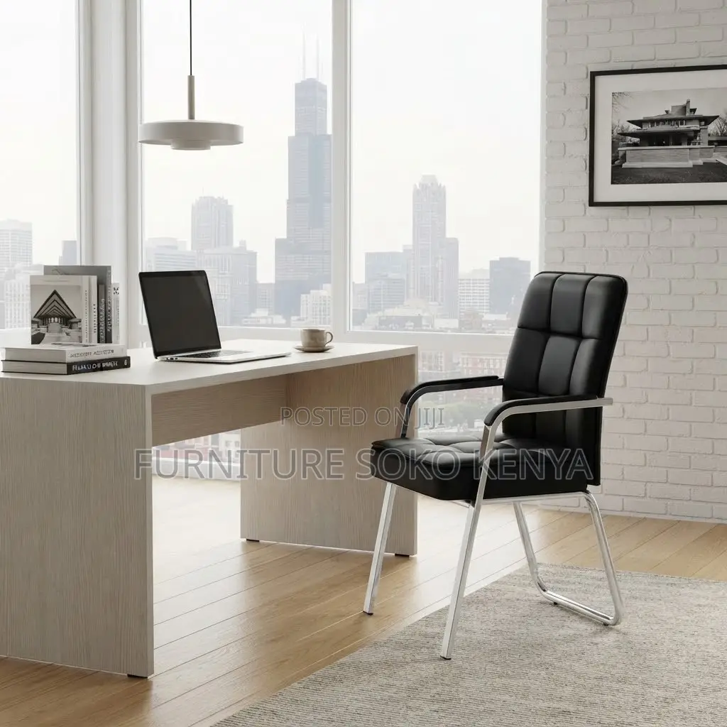 Office Reception Leather Seat | Mid Backrest Support |