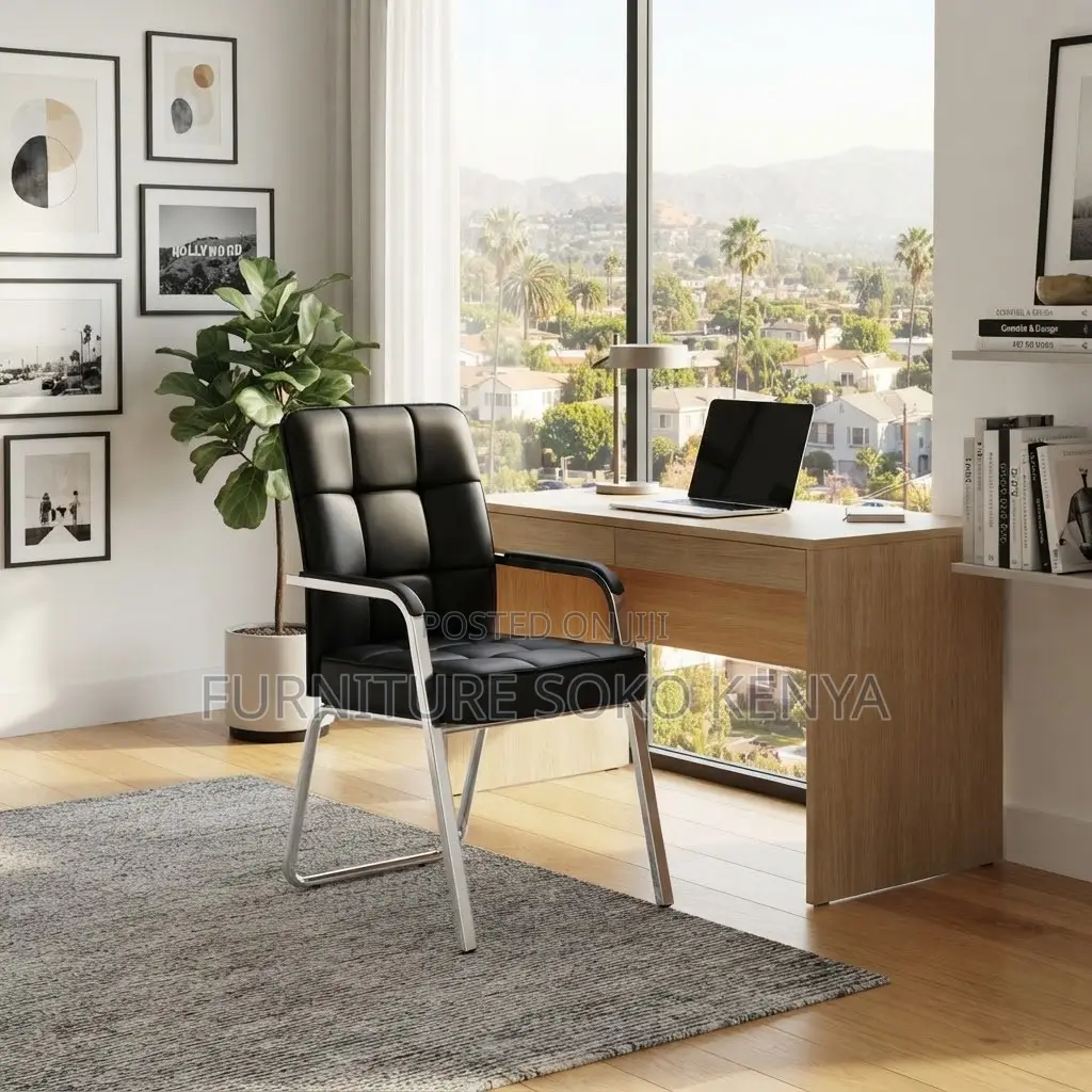 Office Reception Leather Seat | Mid Backrest Support |