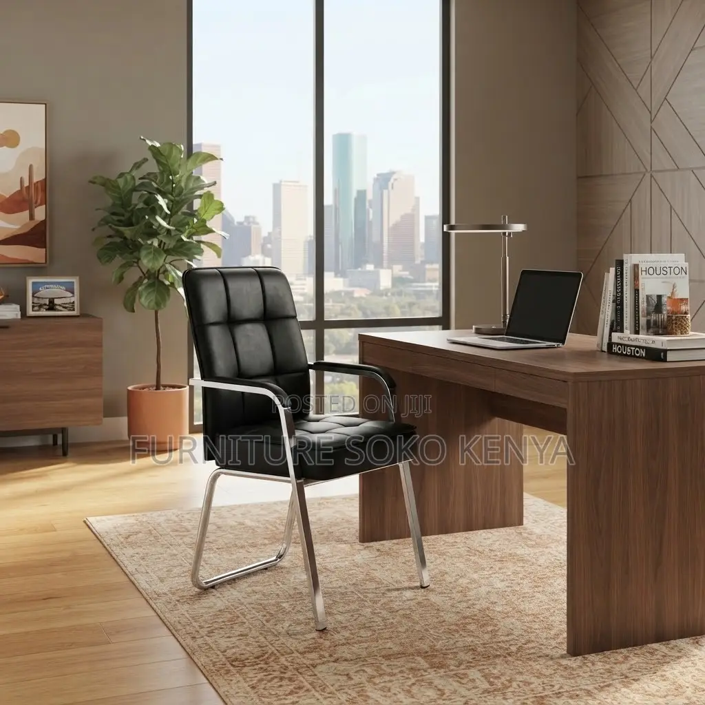 Office Reception Leather Seat | Mid Backrest Support |
