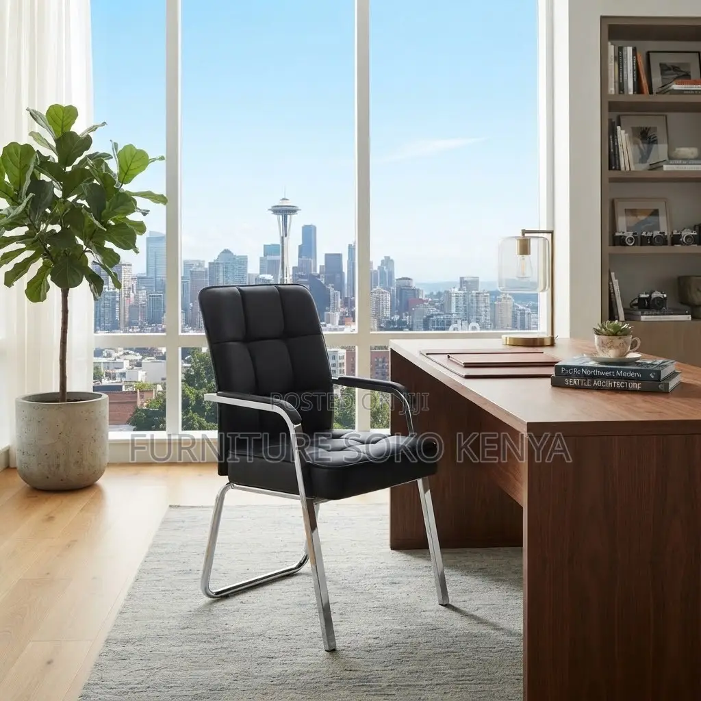 Office Reception Leather Seat | Mid Backrest Support |