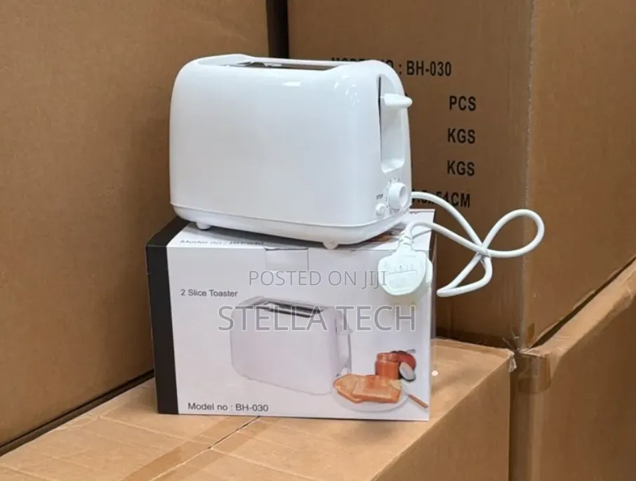 White 2-Slice Electric Bread Toaster (Model No.: BH-030)