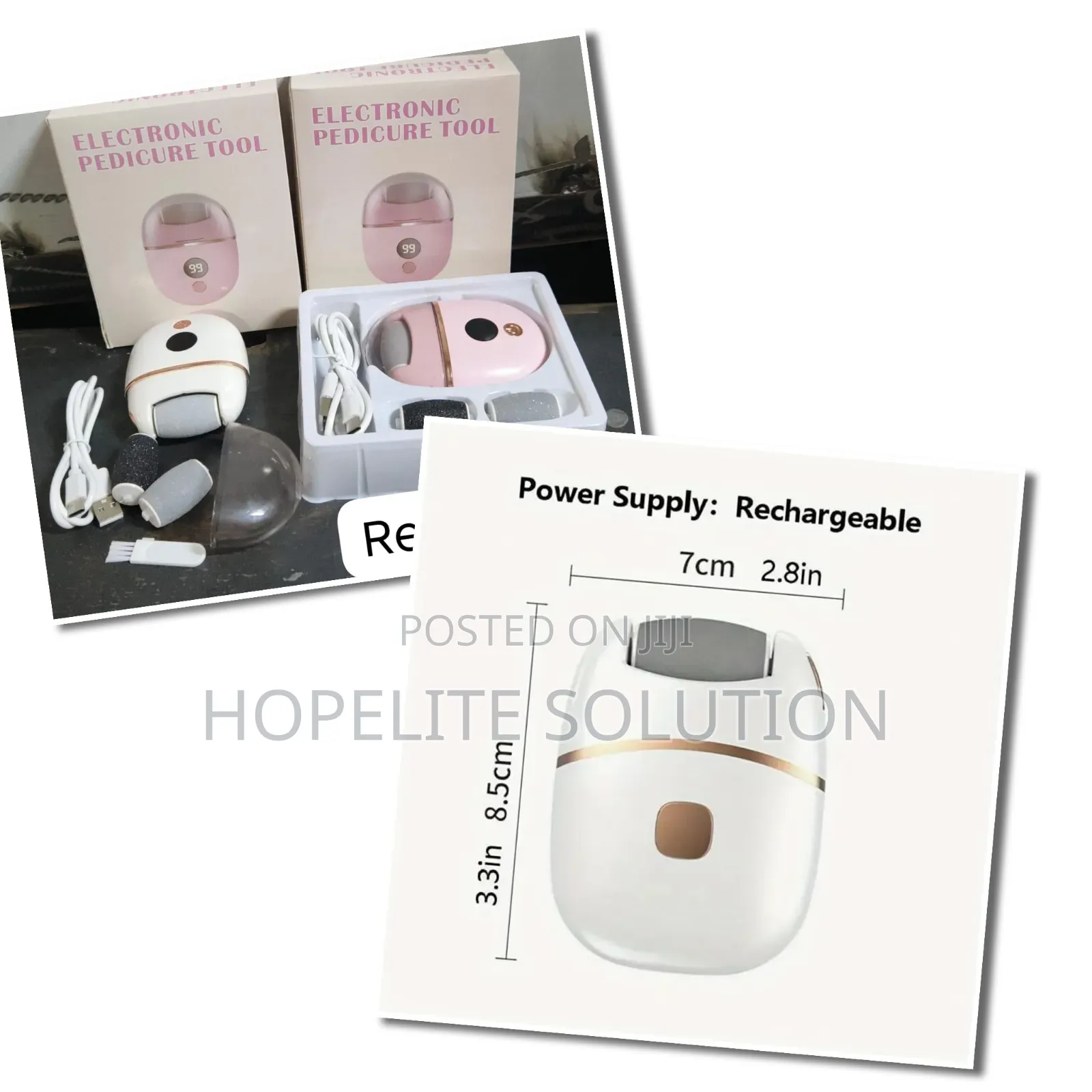 3 Grinding Wheels Electronic Pedicure Tool Callus Remover