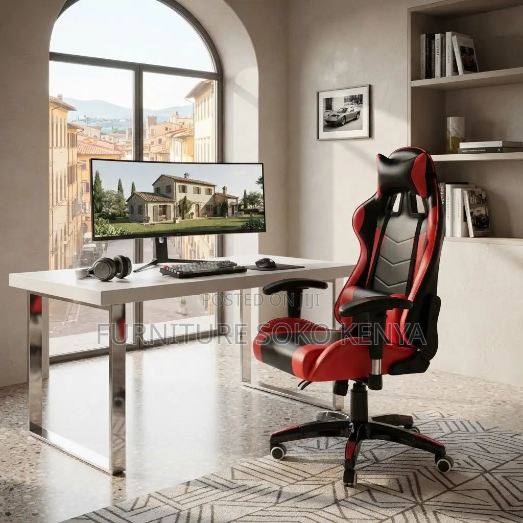 Home Office Gaming Seat | Reclining High Backrest Leather Chair