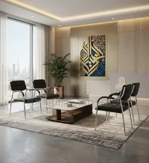 Reception Visitors Chairs | Black Armed Modern Leather Seat