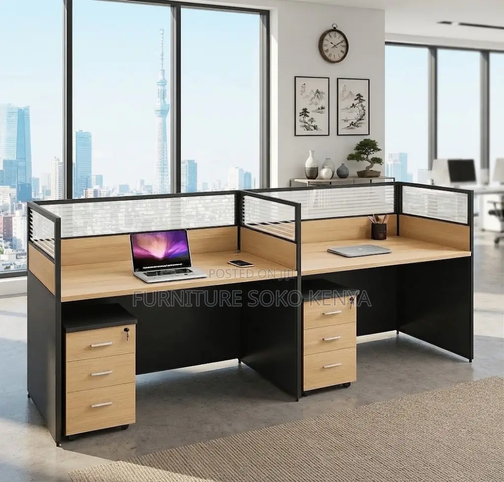 Office Workstations | Brown Straight | Two Users Workstation