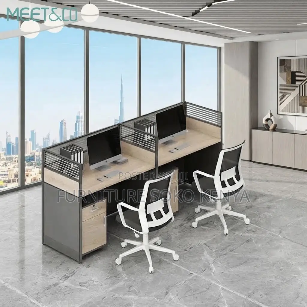 Office Workstations | Brown Straight | Two Users Workstation