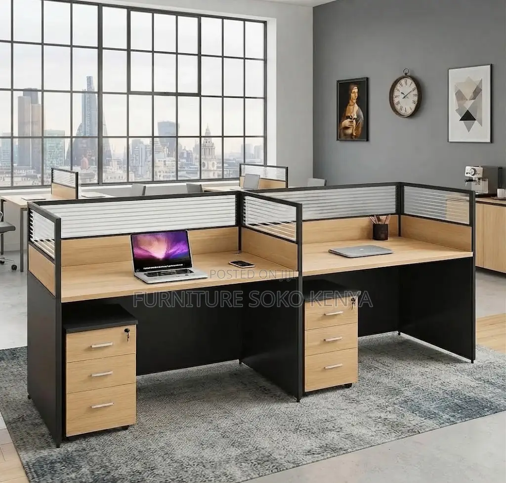 Office Workstations | Brown Straight | Two Users Workstation