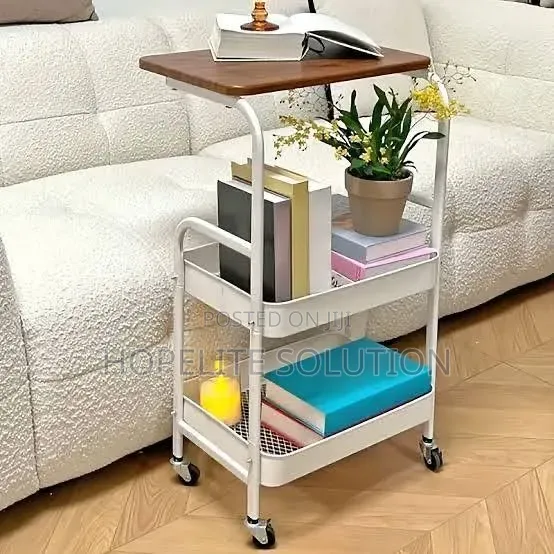 Wooden Top Double Mesh Trays Trolley