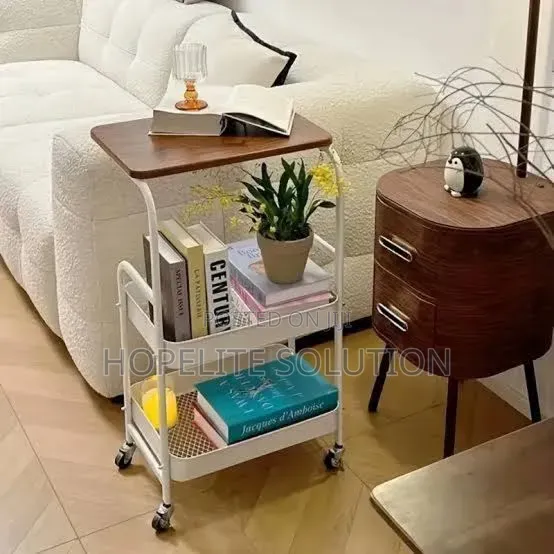 Wooden Top Double Mesh Trays Trolley