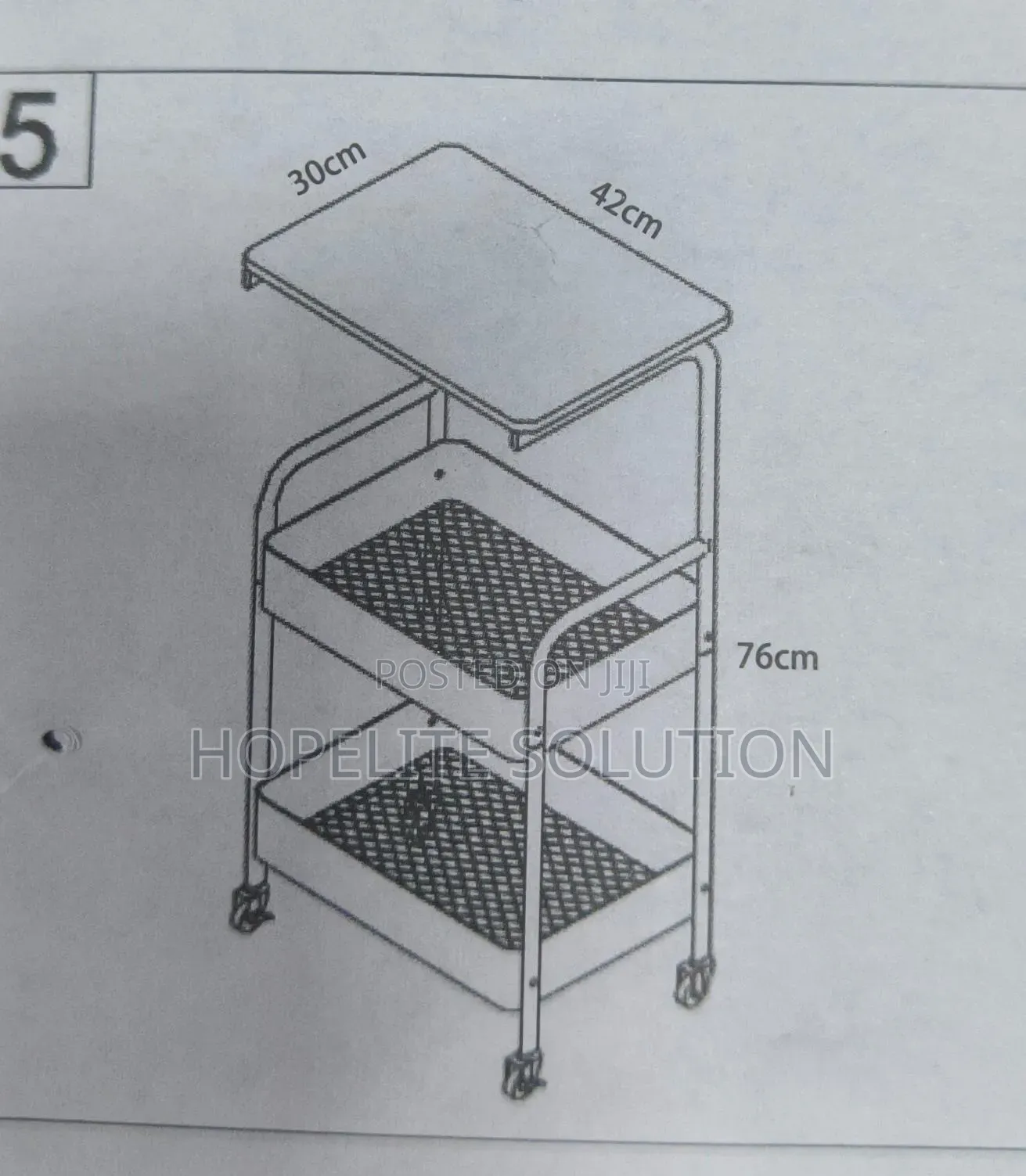 Wooden Top Double Mesh Trays Trolley