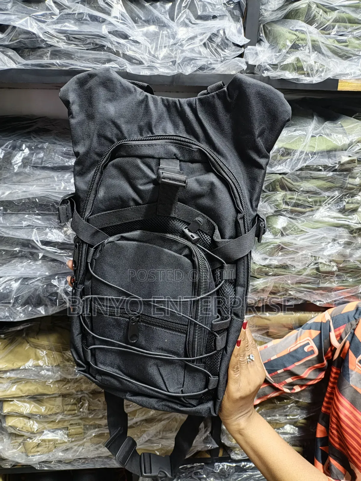 Black and Green Hiking Bag