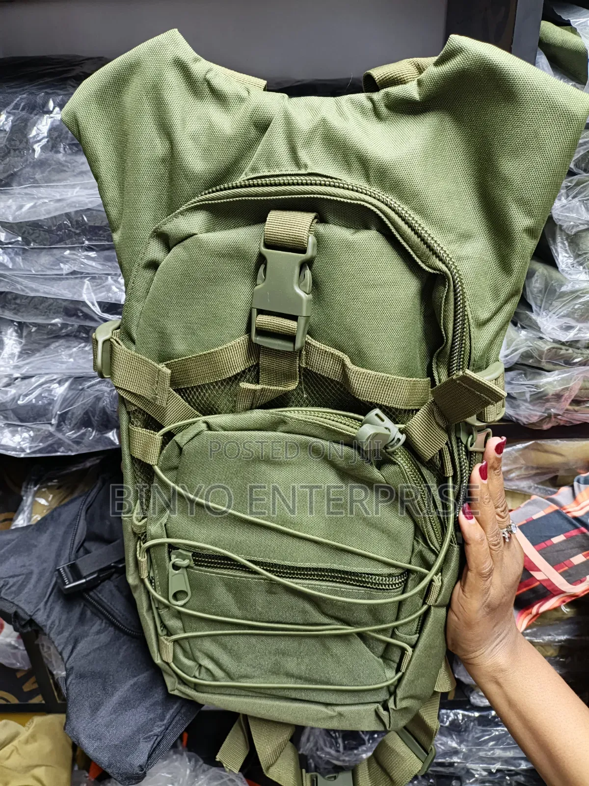 Black and Green Hiking Bag