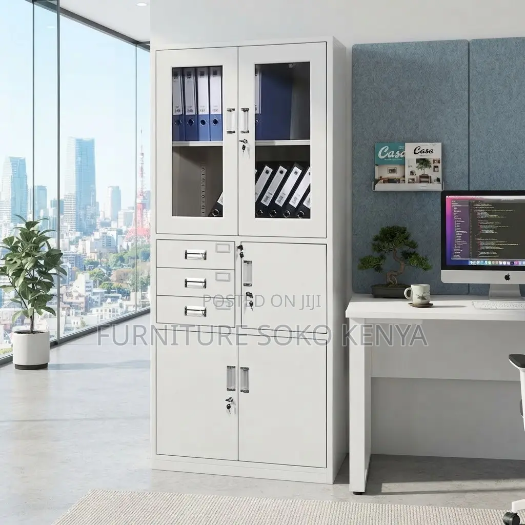 Office Modern Filing Cabinet | Two Doors Lockable Cabinet | With Safe